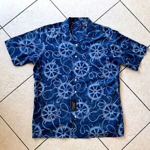 Polo Ralph Lauren Nautical Ship Wheel Shirt Mens XLT Blue Short Sleeve NWT